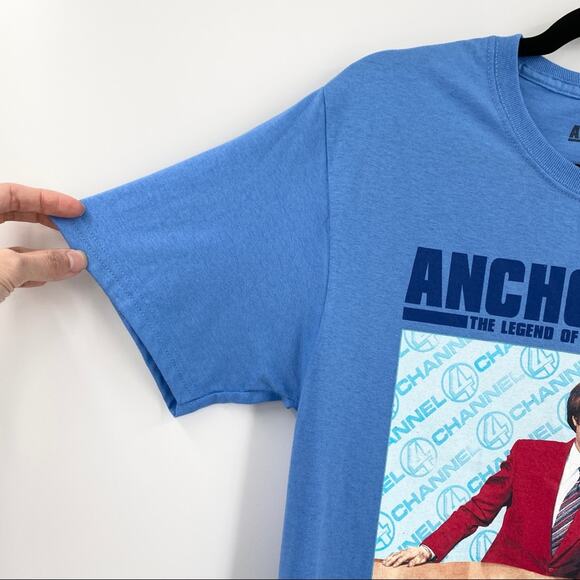 Anchorman The Legend of Ron Burgundy Mens Blue Tee T-Shirt Size Small - Picture 3 of 6